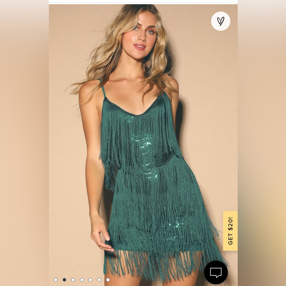 Get in the Groove Emerald Green Sequin Fringe Bodycon Dress